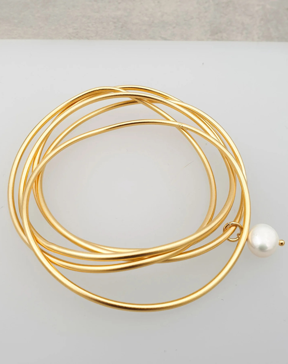 סט צמידי בלינג עבודת יד ופנינה