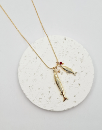 שרשרת דאבל פיש ופנינה