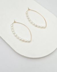 עגילי ליף פנינים אמיתית