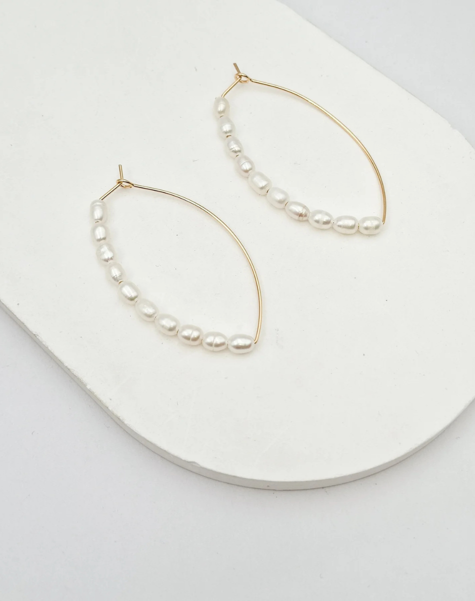 עגילי ליף פנינים אמיתית