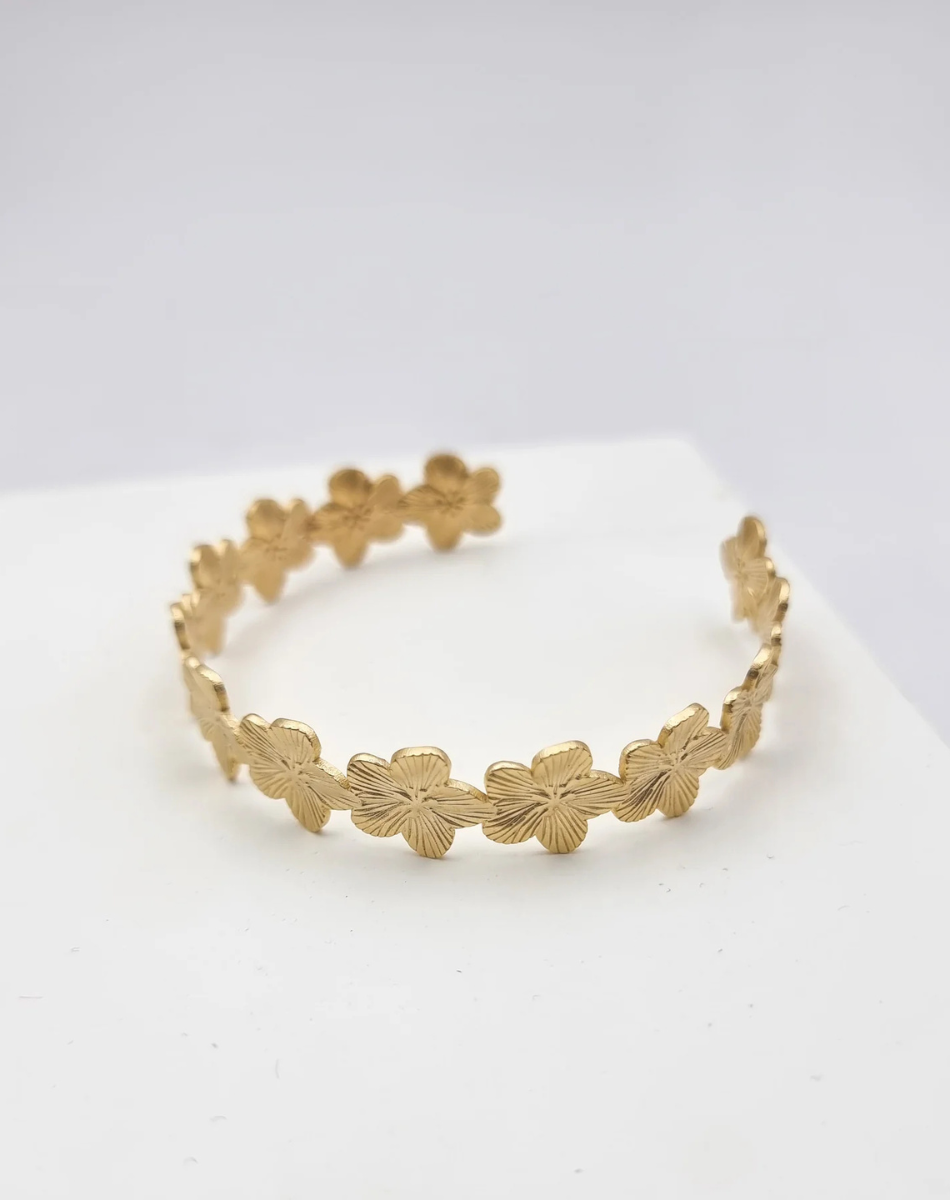 צמיד פרחים צר קשיח