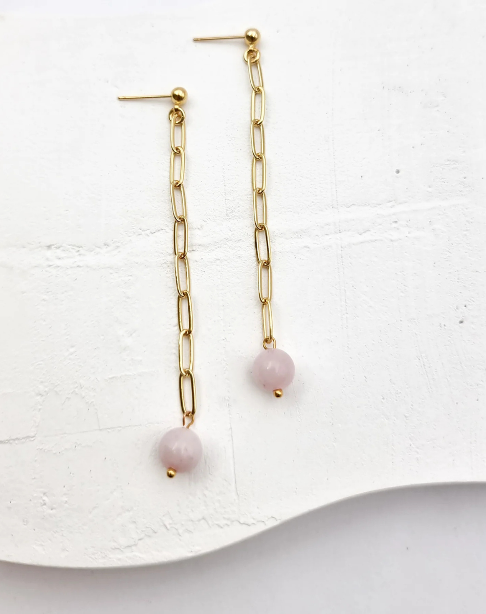 עגילי מלבנים רוז