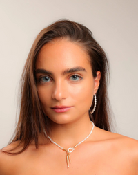 עגילי ליף פנינים אמיתית