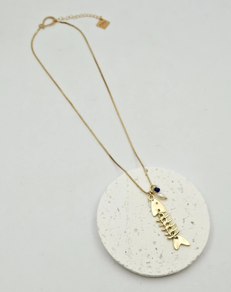 שרשרת בלו פיש ופנינה