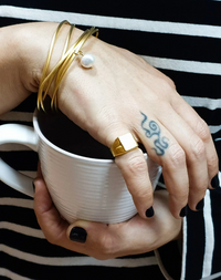 סט צמידי בלינג עבודת יד ופנינה