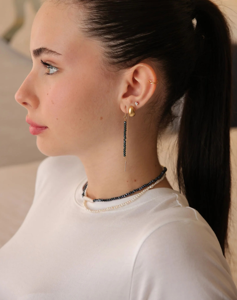 עגילי טיפת נפח קטנים צמודים