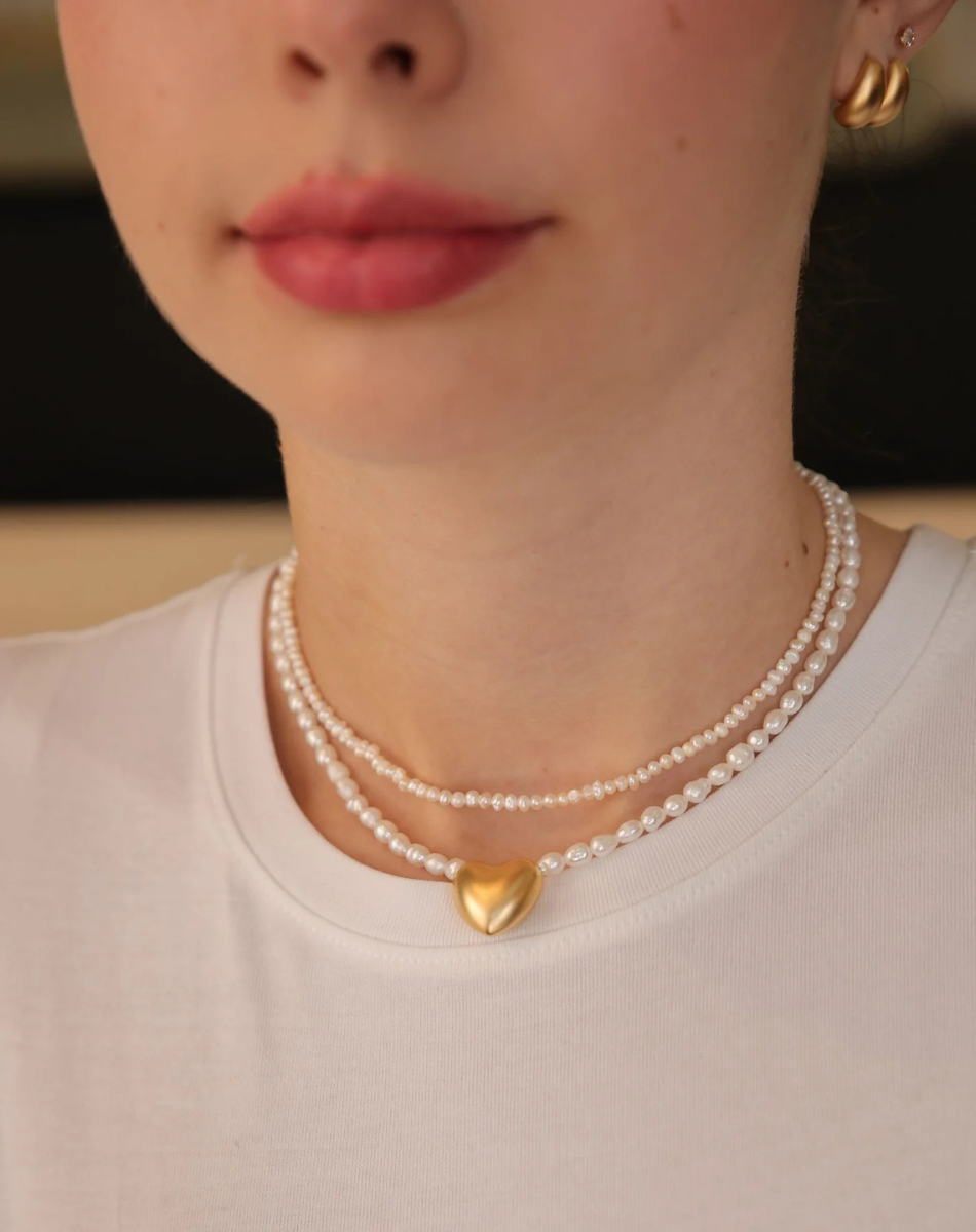 שרשרת צ'וקר פנינים הארט