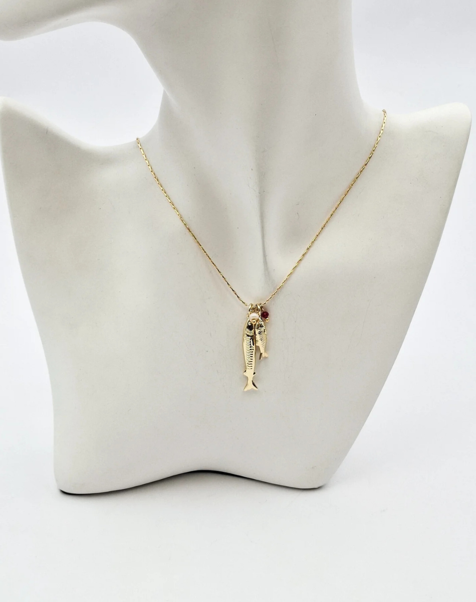 שרשרת דאבל פיש ופנינה