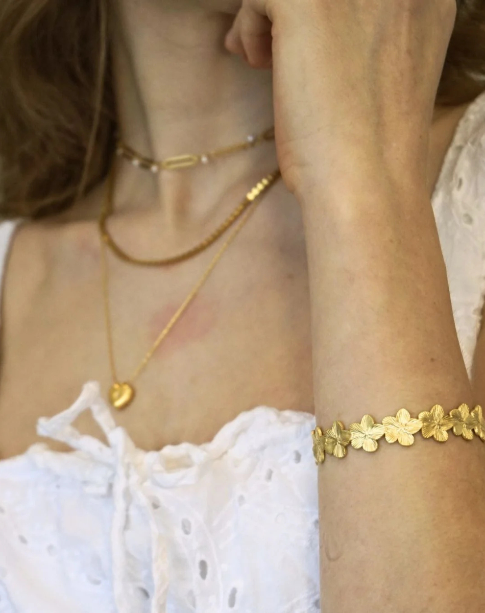 צמיד פרחים צר קשיח